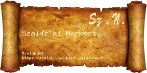 Szalóki Norbert névjegykártya