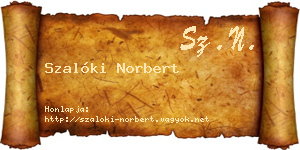 Szalóki Norbert névjegykártya