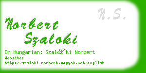 norbert szaloki business card